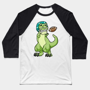 Dinosaur as Footballer with Football and Helmet Baseball T-Shirt